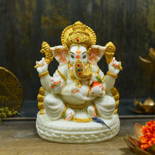 Load image into Gallery viewer, Golden Ivory Ganesha
