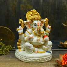 Load image into Gallery viewer, Golden Ivory Ganesha
