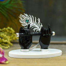 Load image into Gallery viewer, Black_&amp;_Silver_Feather
