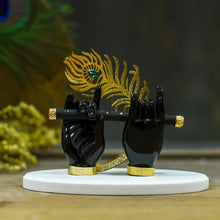 Load image into Gallery viewer, Divine Krishna Flute Hand With Golden Feather
