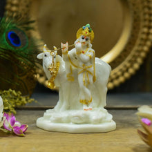 Load image into Gallery viewer, Glossy Krishna Cow Idol
