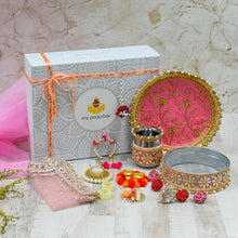Load image into Gallery viewer, Stunning Pink Orchids Karwa Chauth Box
