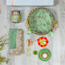 Load image into Gallery viewer, Beautiful Mint Daisy Karwa Chauth Box
