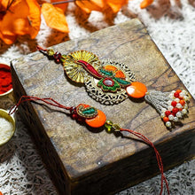 Load image into Gallery viewer, Ornate Handmade Bhaiya Bhabhi Rakhi
