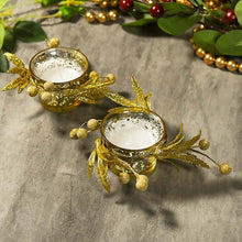 Load image into Gallery viewer, Shimmering Gold Beaded Candle Set
