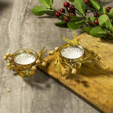 Load image into Gallery viewer, Shimmering Gold Beaded Candle Set
