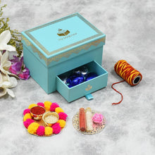 Load image into Gallery viewer, Mint Blue Bhai Dooj/Tika Box with Chocolates
