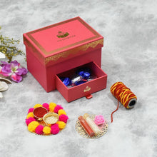 Load image into Gallery viewer, Rose Pink Bhai Dooj/ Tika Box with Chocolates
