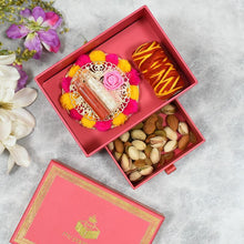 Load image into Gallery viewer, Rose Pink Bhai Dooj / Tika Box with Dry Fruits
