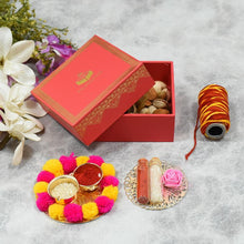 Load image into Gallery viewer, Rose Pink Bhai Dooj / Tika Petite Box with Dry Fruits
