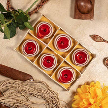 Load image into Gallery viewer, Red Gel Diya (Set of 6)
