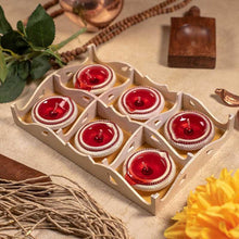 Load image into Gallery viewer, Red Gel Diya (Set of 6)
