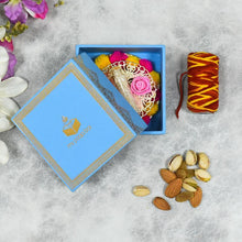 Load image into Gallery viewer, Blue Bhai Dooj / Tika Petite Box with Dry Fruits
