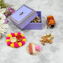 Load image into Gallery viewer, Lavender Bhai Dooj / Tika Petite Box with Dry Fruits
