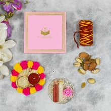 Load image into Gallery viewer, Light Pink Bhai Dooj / Tika Petite Box with Dry Fruits
