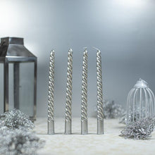 Load image into Gallery viewer, Glittering Silver Candle Sticks (Set of 4)
