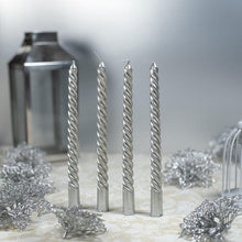Load image into Gallery viewer, Glittering Silver Candle Sticks (Set of 4)
