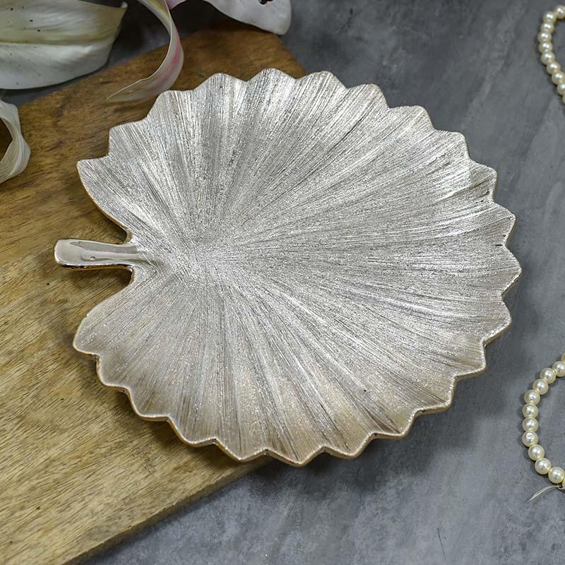 Decorative Metal Leaf Platter