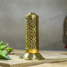 Load image into Gallery viewer, Stunning Brass Incense Holder with Latticework
