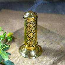 Load image into Gallery viewer, Stunning Brass Incense Holder with Latticework
