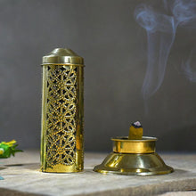 Load image into Gallery viewer, Stunning Brass Incense Holder with Latticework
