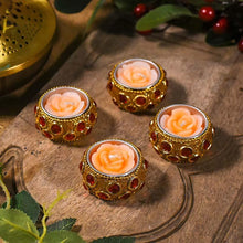 Load image into Gallery viewer, Orange Flower Candle Set
