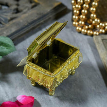 Load image into Gallery viewer, Shimmering Gold Trinket Box with Rose Pattern (Material: Plastic)
