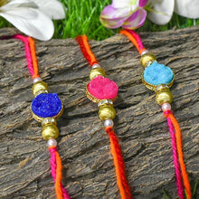 Load image into Gallery viewer, Chic Ornate Stone Rakhis (Set of 3)
