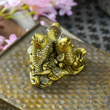 Load image into Gallery viewer, Feng Shui Three Carps/Fish with Crystal Ball for Good Luck
