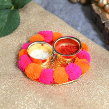 Load image into Gallery viewer, Gorgeous Pom Pom Akshat Roli Platter
