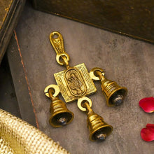 Load image into Gallery viewer, Antique Brass 3 Bells With Krishna Figurine
