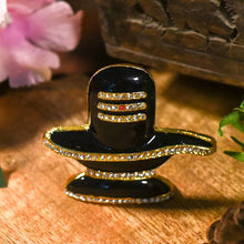 Load image into Gallery viewer, Crystal Diamond Studded Shivling for Car Dashboard
