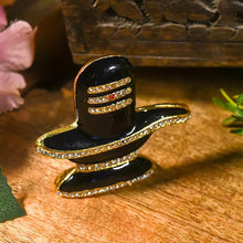 Load image into Gallery viewer, Crystal Diamond Studded Shivling for Car Dashboard
