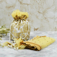 Load image into Gallery viewer, Elegant Gold Potli &amp; Thali Cover Karwa Chauth Set
