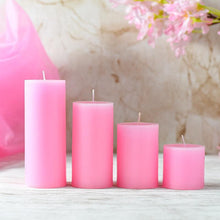 Load image into Gallery viewer, Rosy Pink Scented Pillar Candle Set of 4

