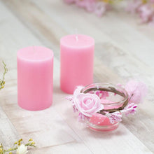 Load image into Gallery viewer, Beguiling Pink Scented Pillar Candle Set of 3
