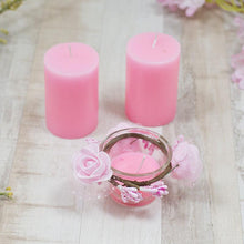 Load image into Gallery viewer, Beguiling Pink Scented Pillar Candle Set of 3
