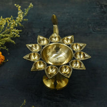 Load image into Gallery viewer, Antique Panchaarti Brass Diya
