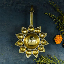 Load image into Gallery viewer, Antique Panchaarti Brass Diya
