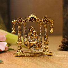 Load image into Gallery viewer, Diamond Studded Radha Krishna Idol on Jhula
