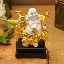 Load image into Gallery viewer, Feng Shui Laughing Buddha On Black Stand
