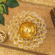 Load image into Gallery viewer, Crystal Embellished Brass Diya
