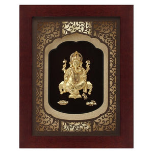 24K Gold Foil Big Ganesha Elite Frame