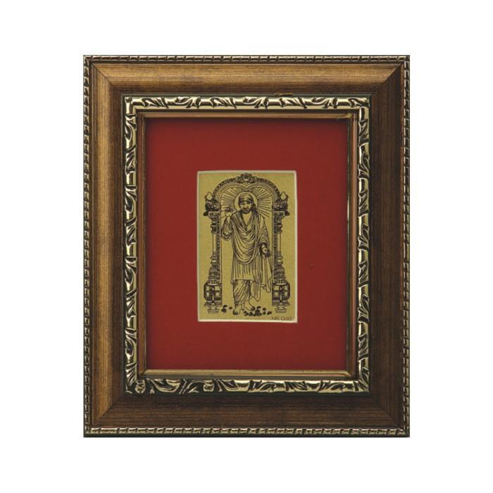 24K Gold Foil Sai Baba Small Card Frame