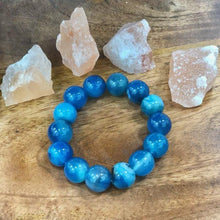 Load image into Gallery viewer, Blue Gemstone Onyx Strength of Mind Band/ Bracelet
