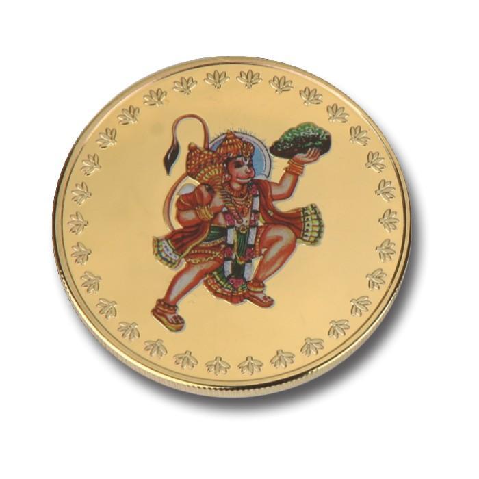 24K Gold Foil Hanumanji Coin