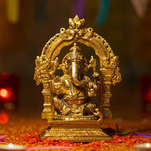 Load image into Gallery viewer, Handcrafted Brass Ganesh Idol
