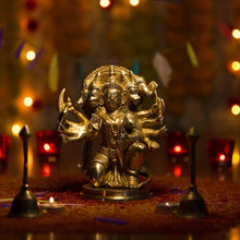 Load image into Gallery viewer, Antique Brass Panchmukhi Sitting Hanuman Idol
