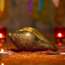 Load image into Gallery viewer, Antique Brass Ganesha shankh
