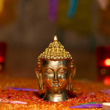 Load image into Gallery viewer, Antique Brass Buddha Head
